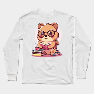 Kawaii Quokka reading a book Long Sleeve T-Shirt